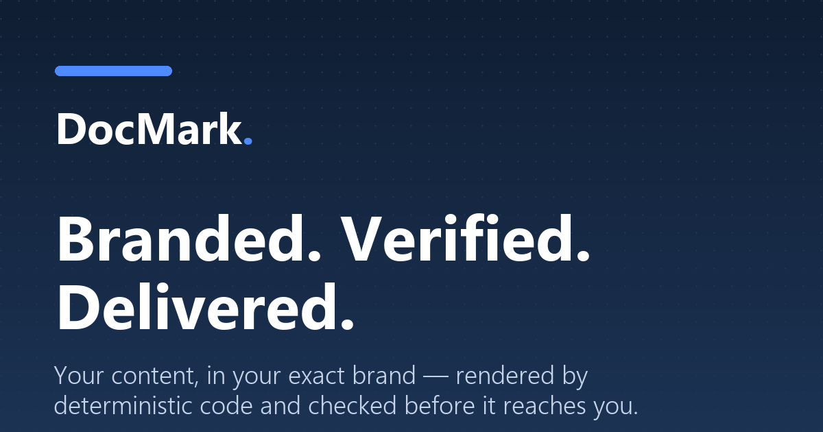 DocMark — Branded. Verified. Delivered.